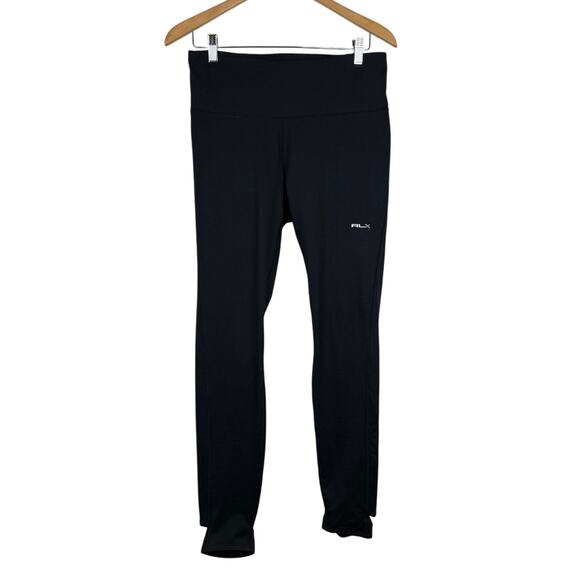 RLX Ralph Lauren High Rise Black Stirrup Stretch Leggings w/ Stash Pocket-Large - Picture 2 of 5